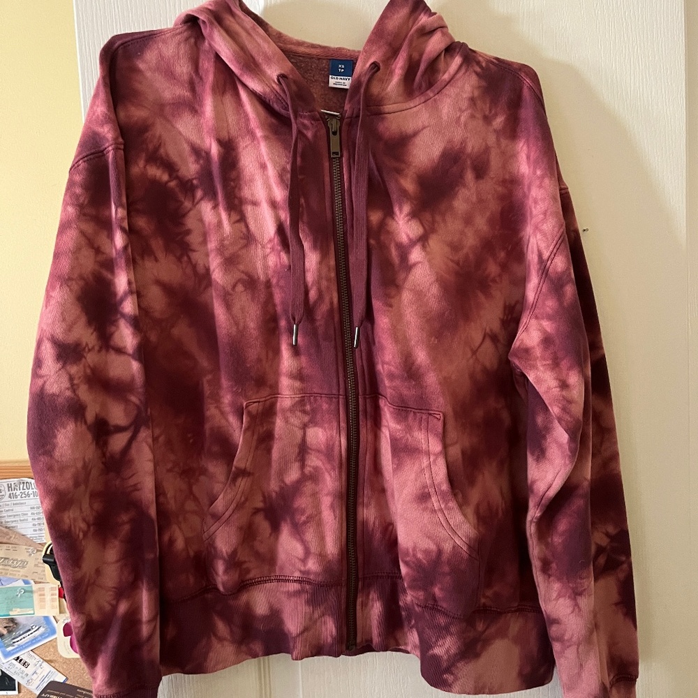 Old Navy XS zip up, pink tie dye